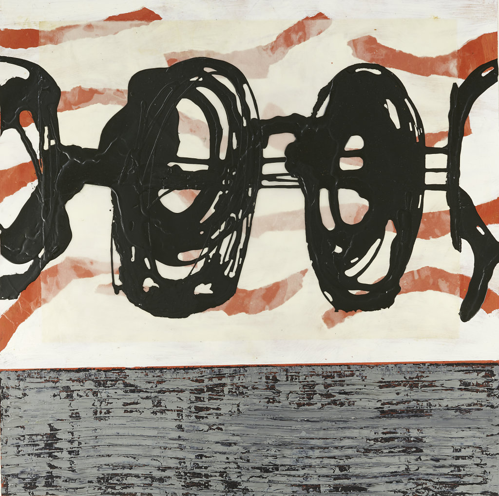 Öl- und Lackfarbe auf Bütten, 90 x 90 cm, 2016