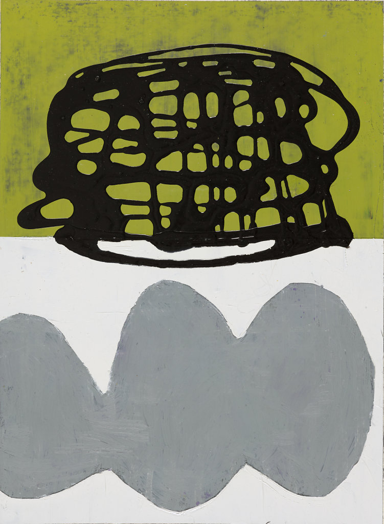 Öl- und Lackfarbe auf Bütten, 30 x 45 cm, 2018